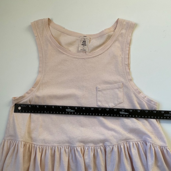 We The Free Continental Peplum Tank Top Sz S Pale Pink Distressed Boho Chic - Picture 5 of 9